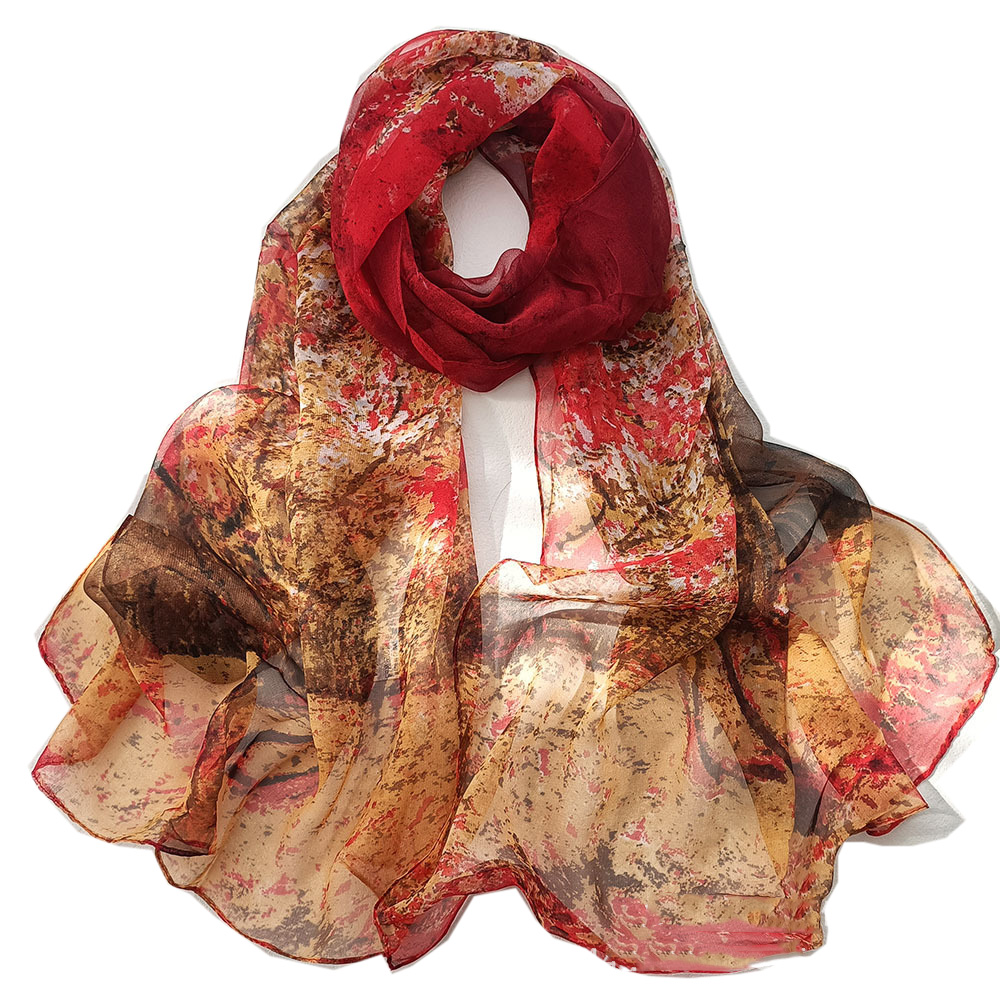 Face Scarf Mask - Nieuwe Mode Leven Boom Chiffon Zijdeachtige