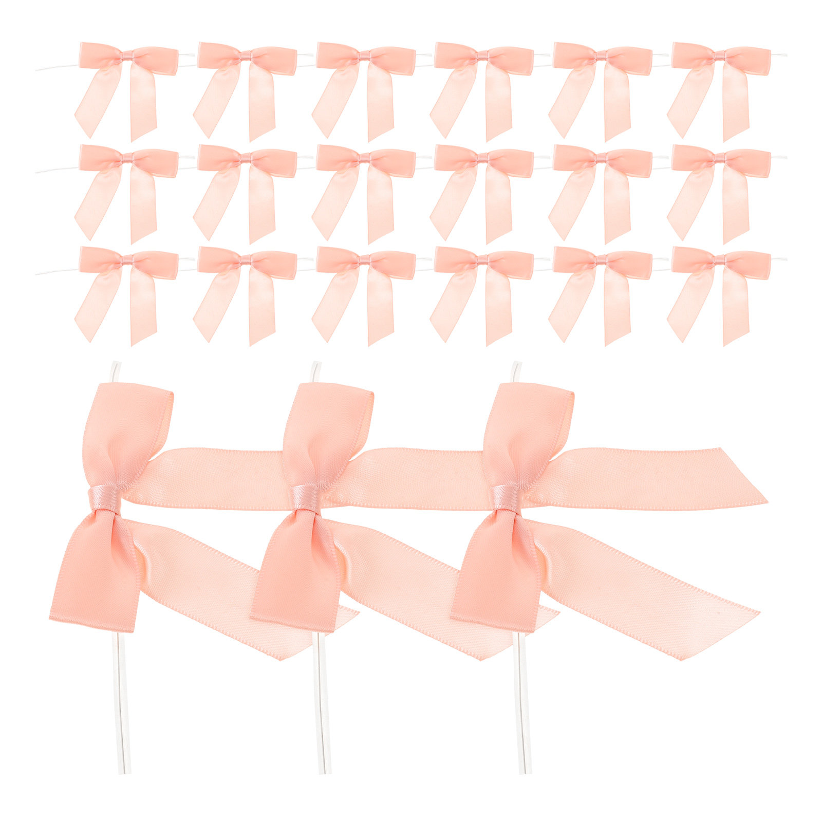 Bow Tie Pre Tied - 50 stuks roze mini satijnen strikjes,